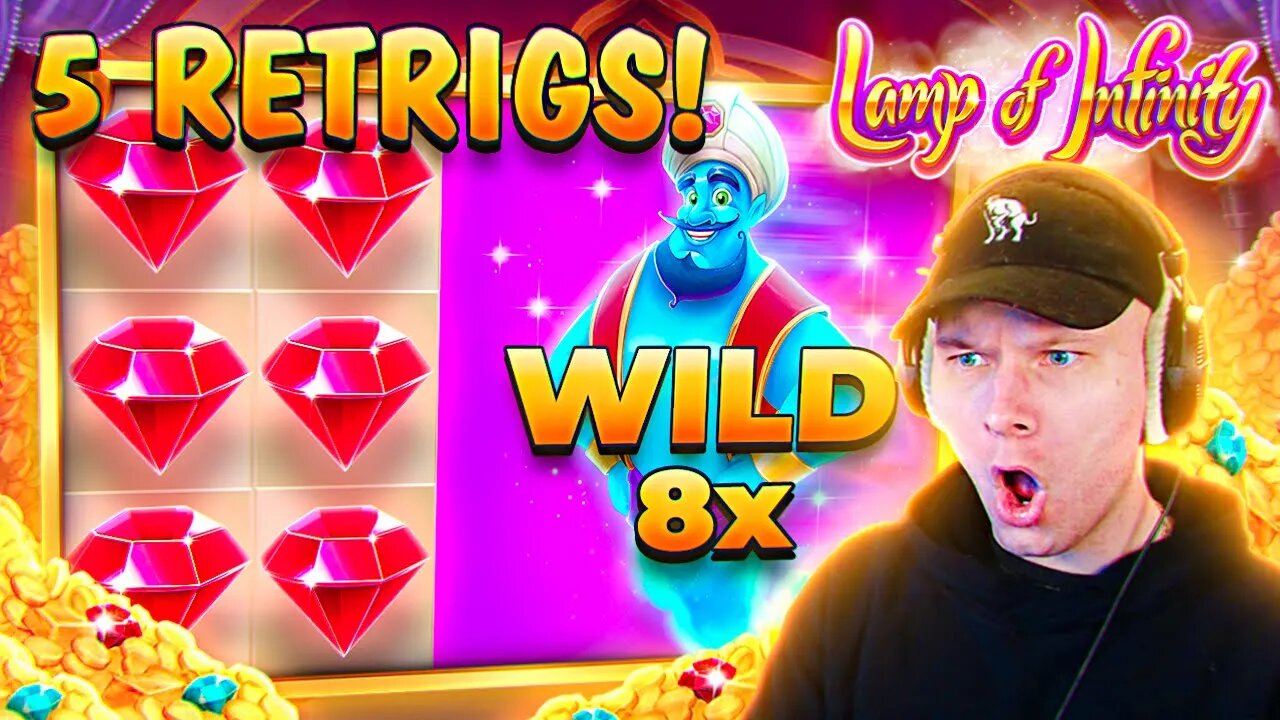 *NEW* Lamp of Infinity RETRIGGERS 5 TIMES IN 1 BONUS FOR HUGE WIN! BONUS BUYS AND BIG SPINS!