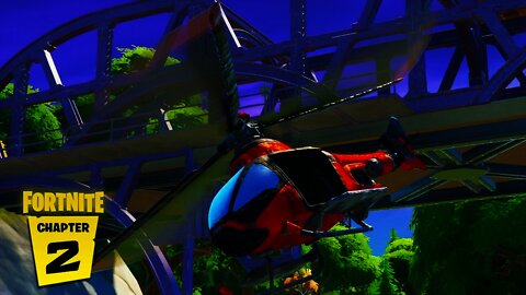 Fly a Choppa under Red, Blue, & Purple Bridges in Fortnite