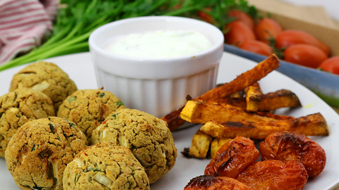 Oven baked falafel dinner recipe