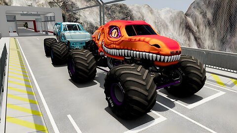 Monster Trucks and Trucks do Epic High Speed Jumps #26 - BeamNG Drive - Video By BeamNG Rich