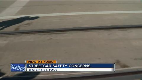 Three motorcyclists wipe out on same part of streetcar tracks