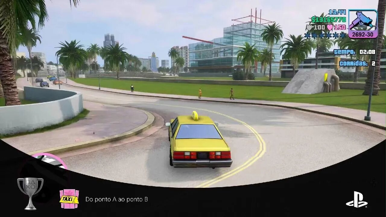 Do ponto A ao ponto B - Faça a viagem de 25 passageiros com o táxi - GTA: Vice City