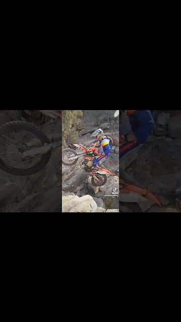 Famous IGer CrashHardEnduro taking on the waterfall obstacle at the 🌹