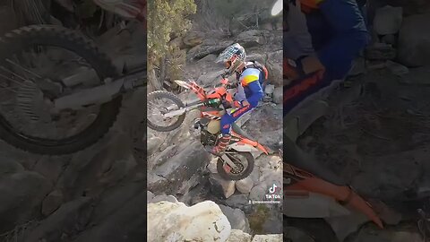 Famous IGer CrashHardEnduro taking on the waterfall obstacle at the 🌹