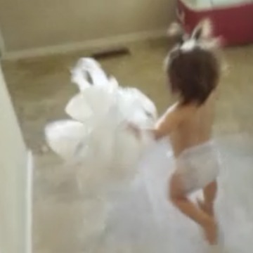 Toddler Girl Caught Making a Giant Mess, Makes a Run For It