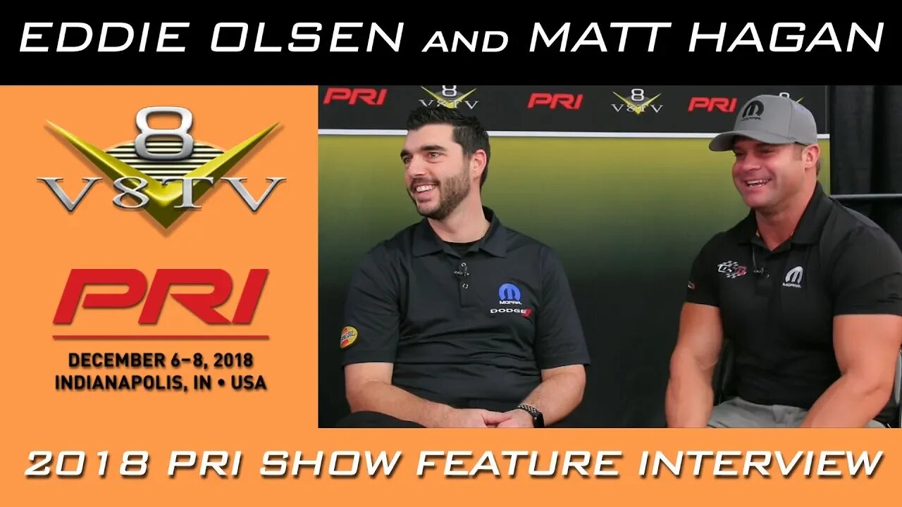 NHRA Top Fuel Funny Car Driver Matt Hagan and Mopar Motorsports Eddie Olsen 2018 PRI Show