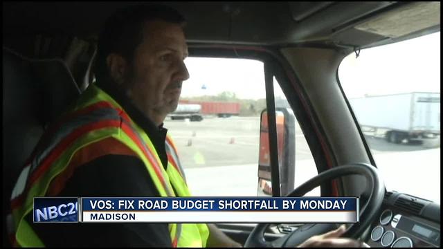 Speaker Vos: Fix road budget shortfall by Monday