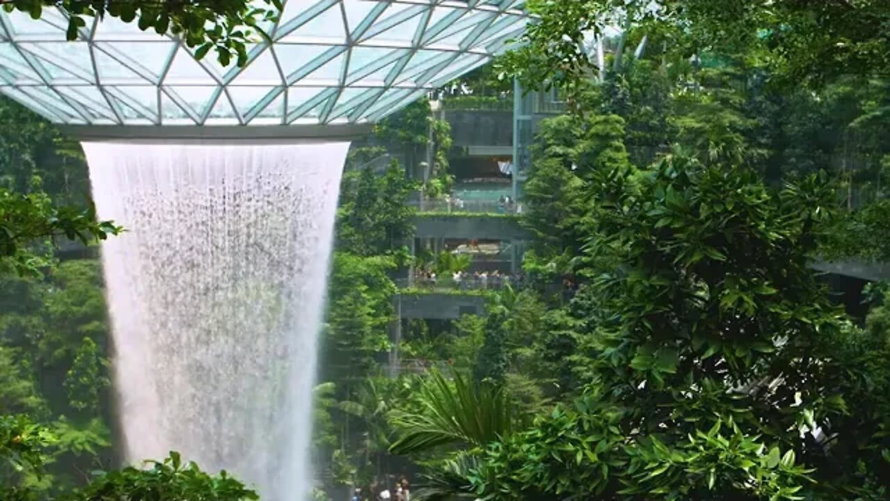 Beath-Taking View at Changi Airport - Waterfall Singapore #shorts - Link in description