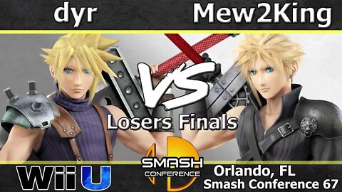 MVG|dyr (Diddy & Cloud) vs. FOX MVG|Mew2King (Cloud) - Wii U Losers Finals - SC:67
