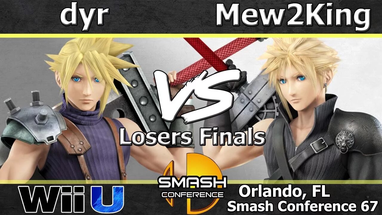 MVG|dyr (Diddy & Cloud) vs. FOX MVG|Mew2King (Cloud) - Wii U Losers Finals - SC:67