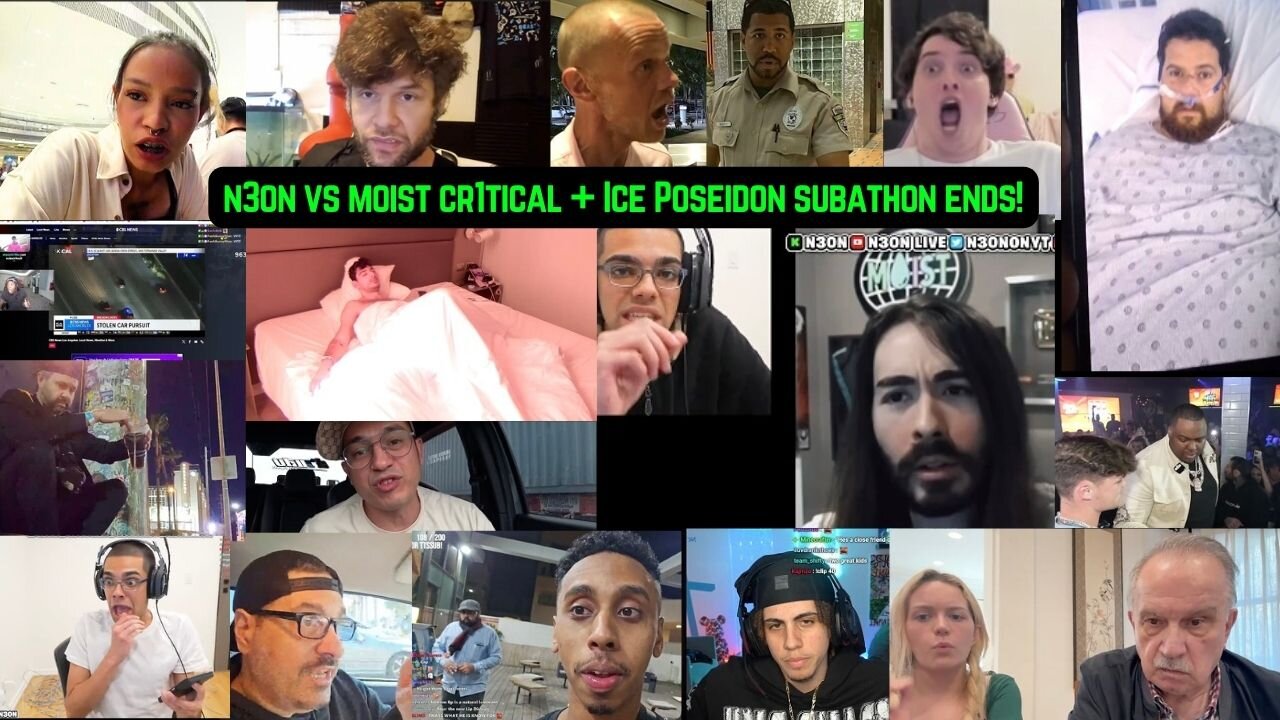 N3ON VS MOIST CR1TICAL + ICE POSEIDON SUBATHON ENDS! #n3on #iceposeidon #n3onclips #kaicenat