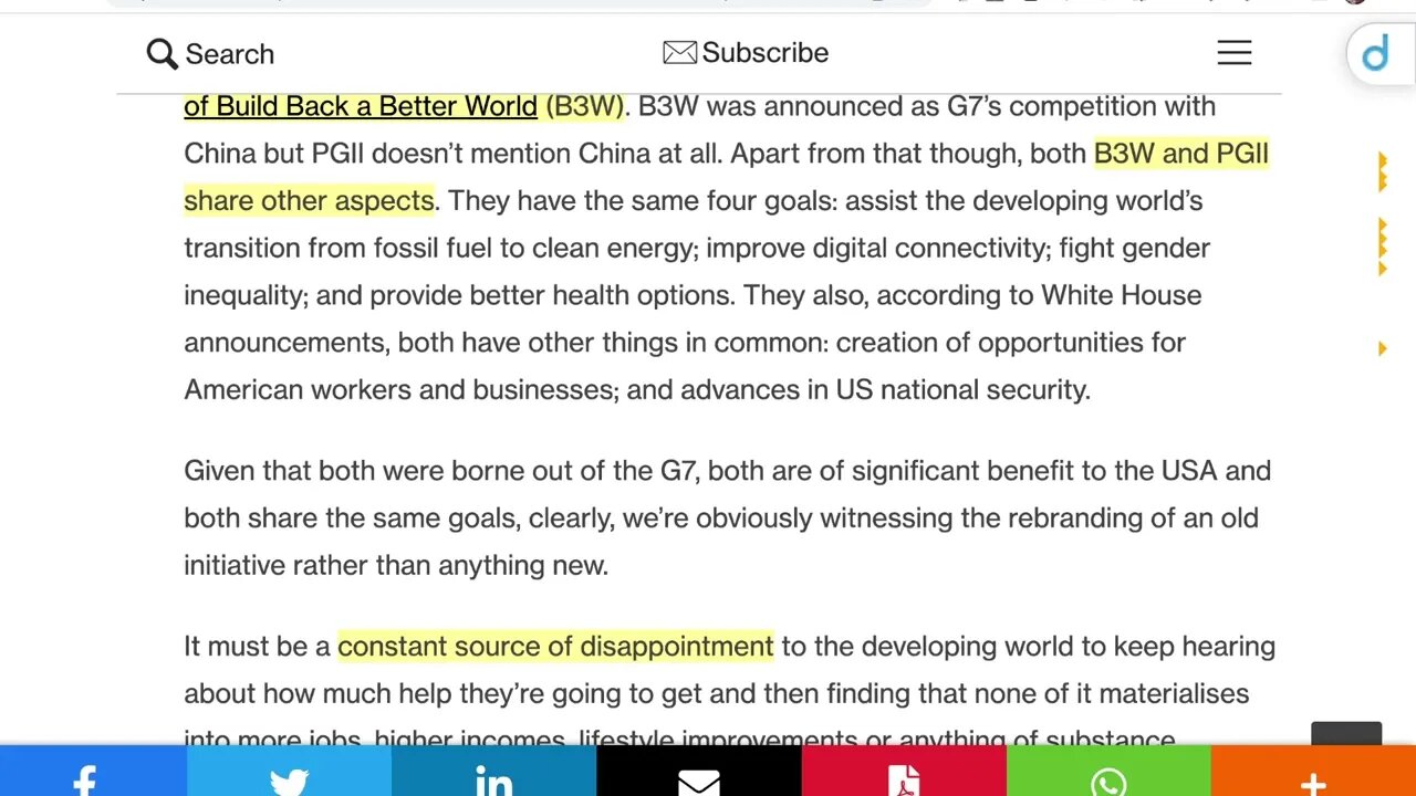 2021 年，G7 宣布重建更美好的世界和 2022 年 6 月，拜登的“新”倡議：全球基礎設施和投資夥伴關係 (PGII)