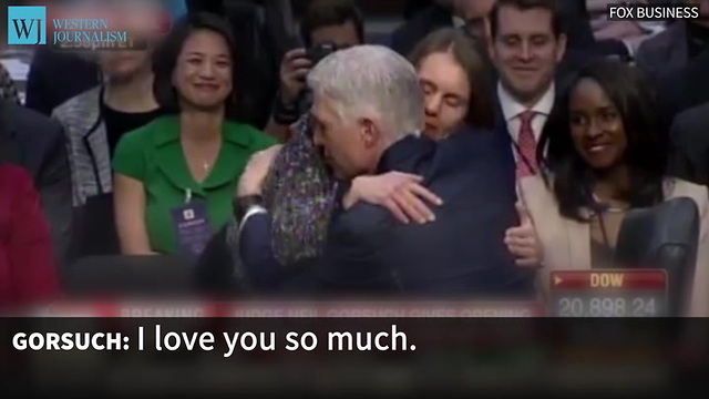 Gorsuch Hugs Wife In Middle Of His Confirmation Hearing