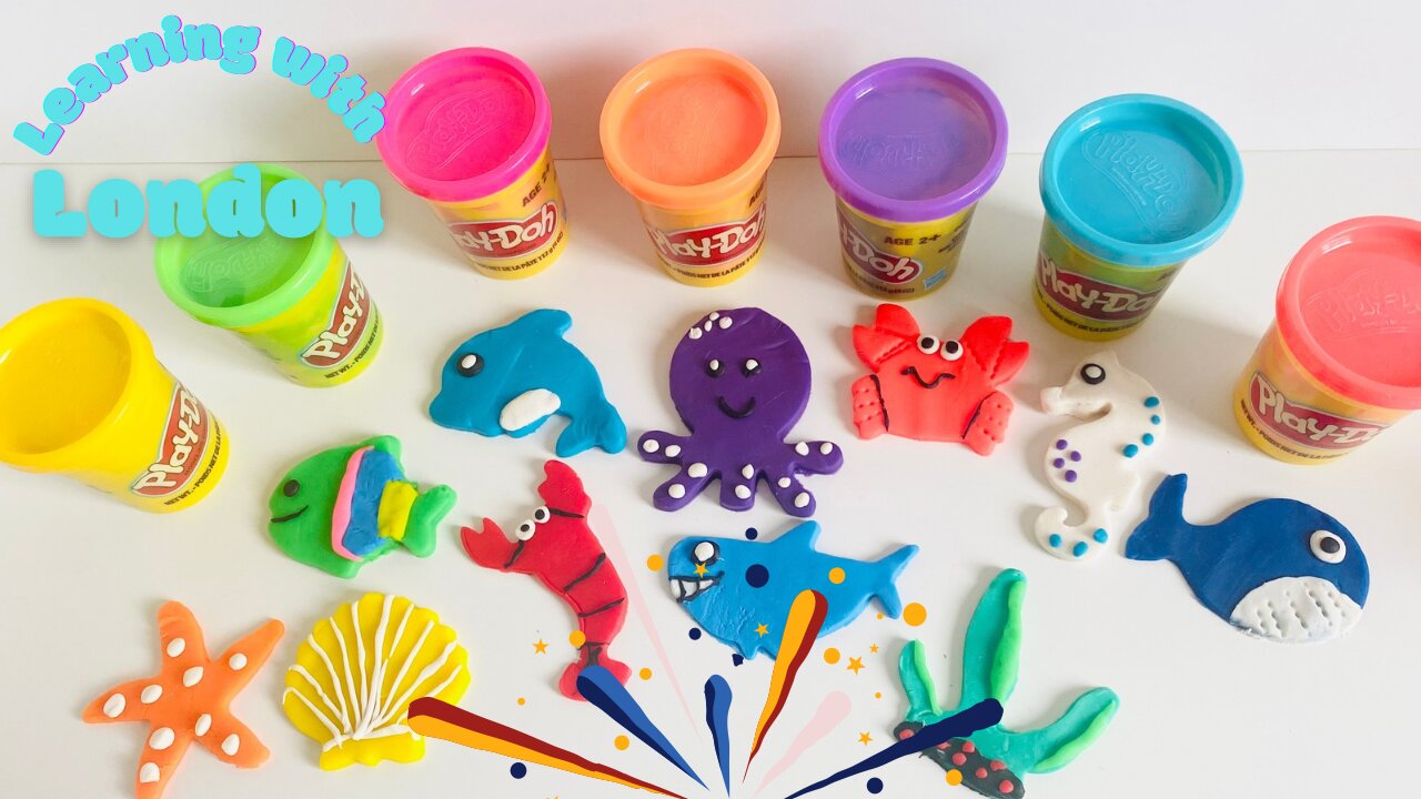 Learning About Sea World with Play Doh - Colourful fun for Kids - Learning with London