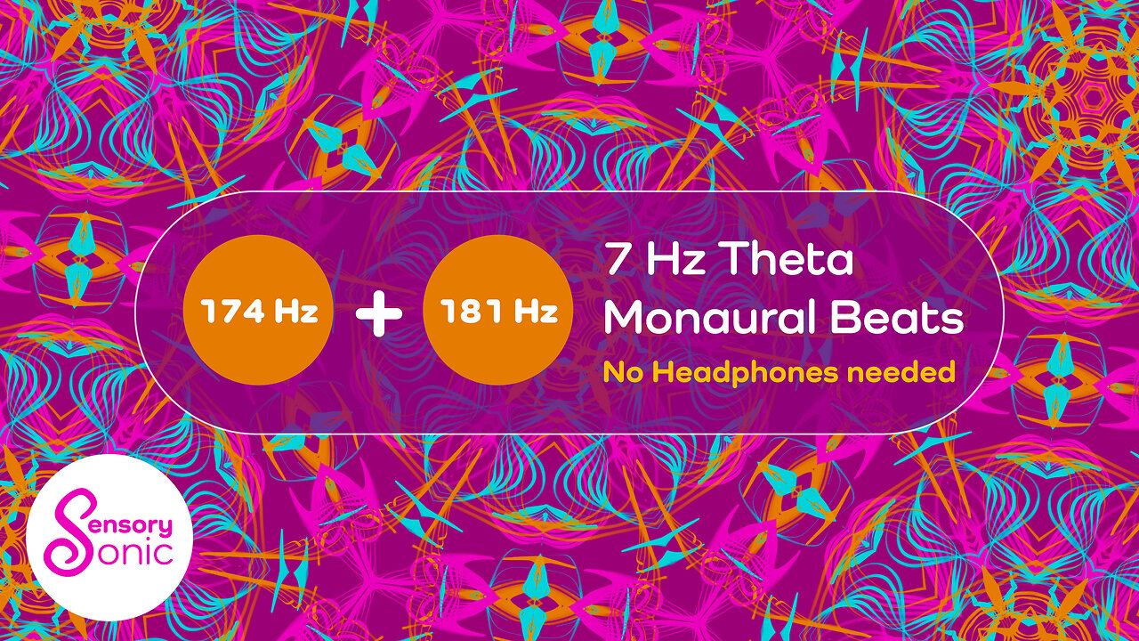 7 Hz Theta Pure Monaural Beats | 1.5 Hours | No Headphones | Deep Relaxation, Sleep & Meditation