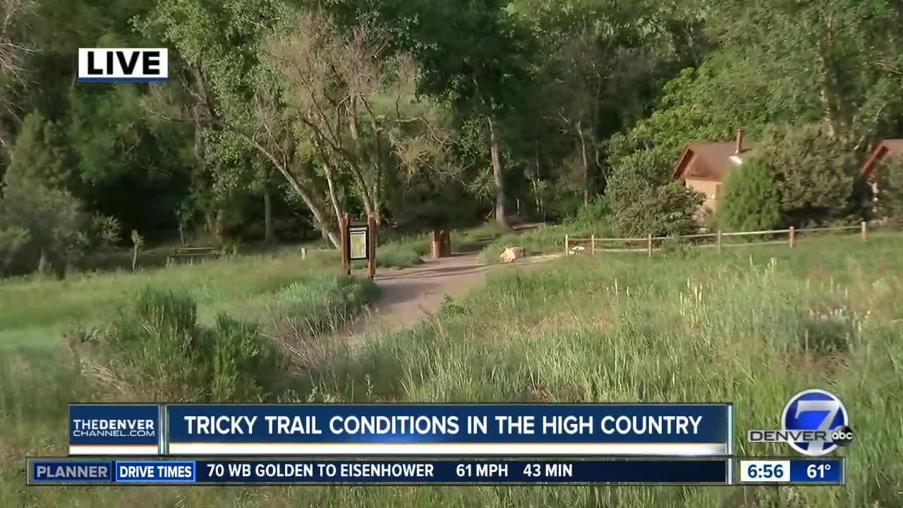 Tricky trail conditions in the high country