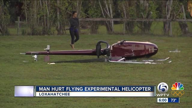 Pilot injured in experimental helicopter crash