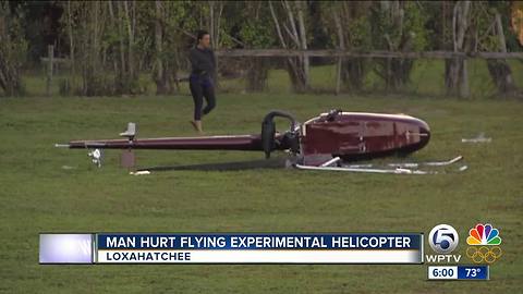 Pilot injured in experimental helicopter crash