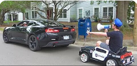 Pulling Cars Over Using A Toy Police Car