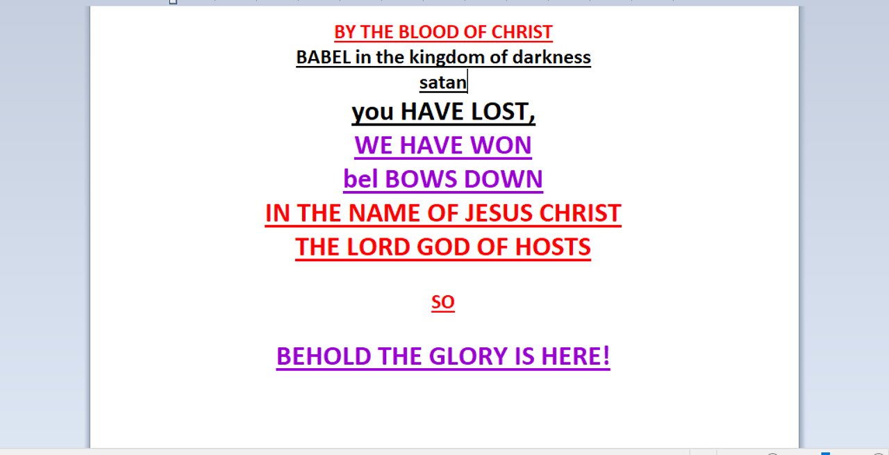 you HAVE LOST, WE HAVE WON, bel BOWS DOWN IN THE NAME OF JESUS CHRIST THE LORD GOD OF HOSTS!