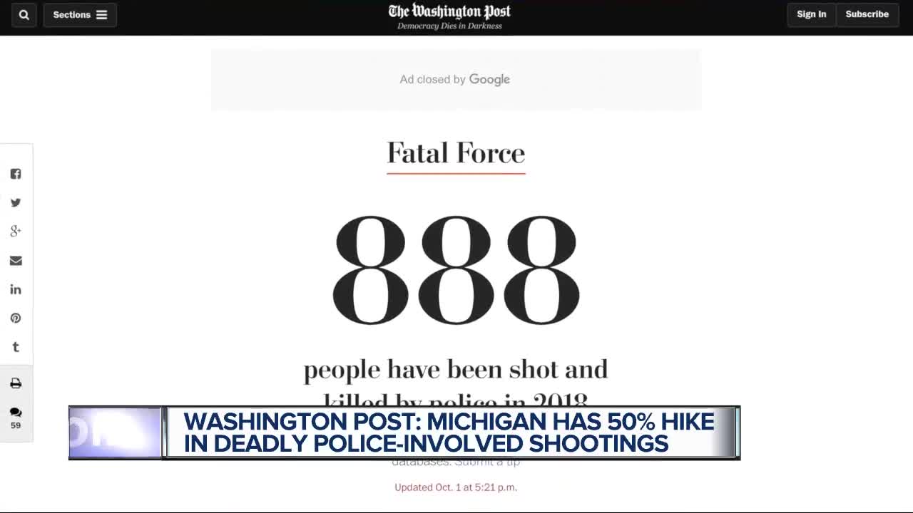 REPORT: Deadly police-involved shootings in Michigan rise 50%