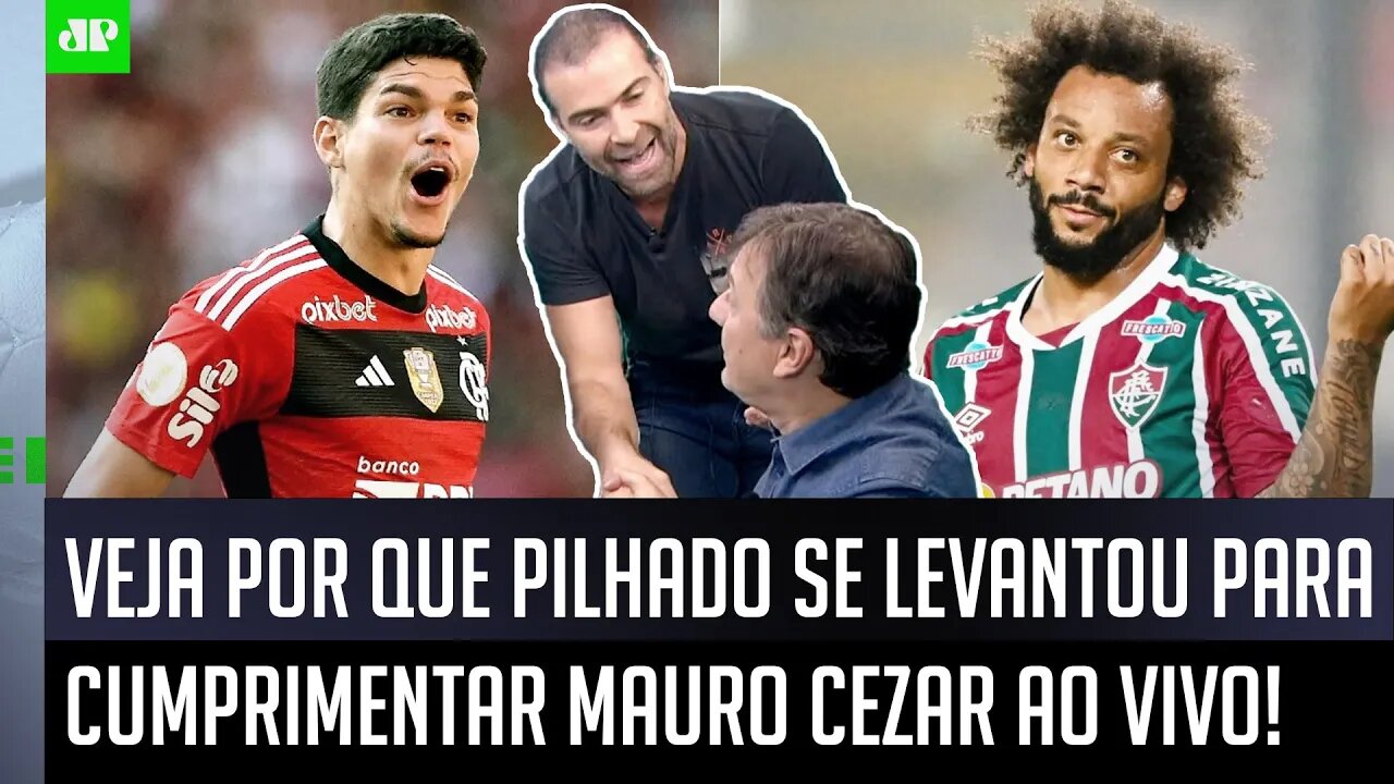 KKKKK! MANO A MANO de Flamengo x Fluminense faz Pilhado SE LEVANTAR para CUMPRIMENTAR Mauro Cezar!