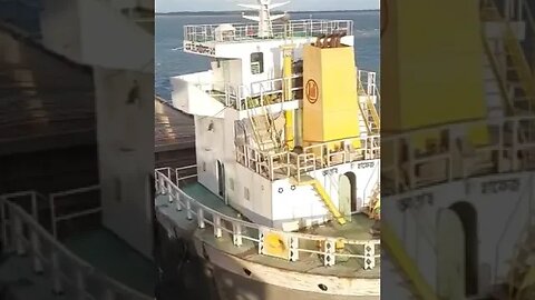 Small Ship Rolling Dangerously Against Another Ship.#trending #shorts #merchantnavy #lifeatsea #ship