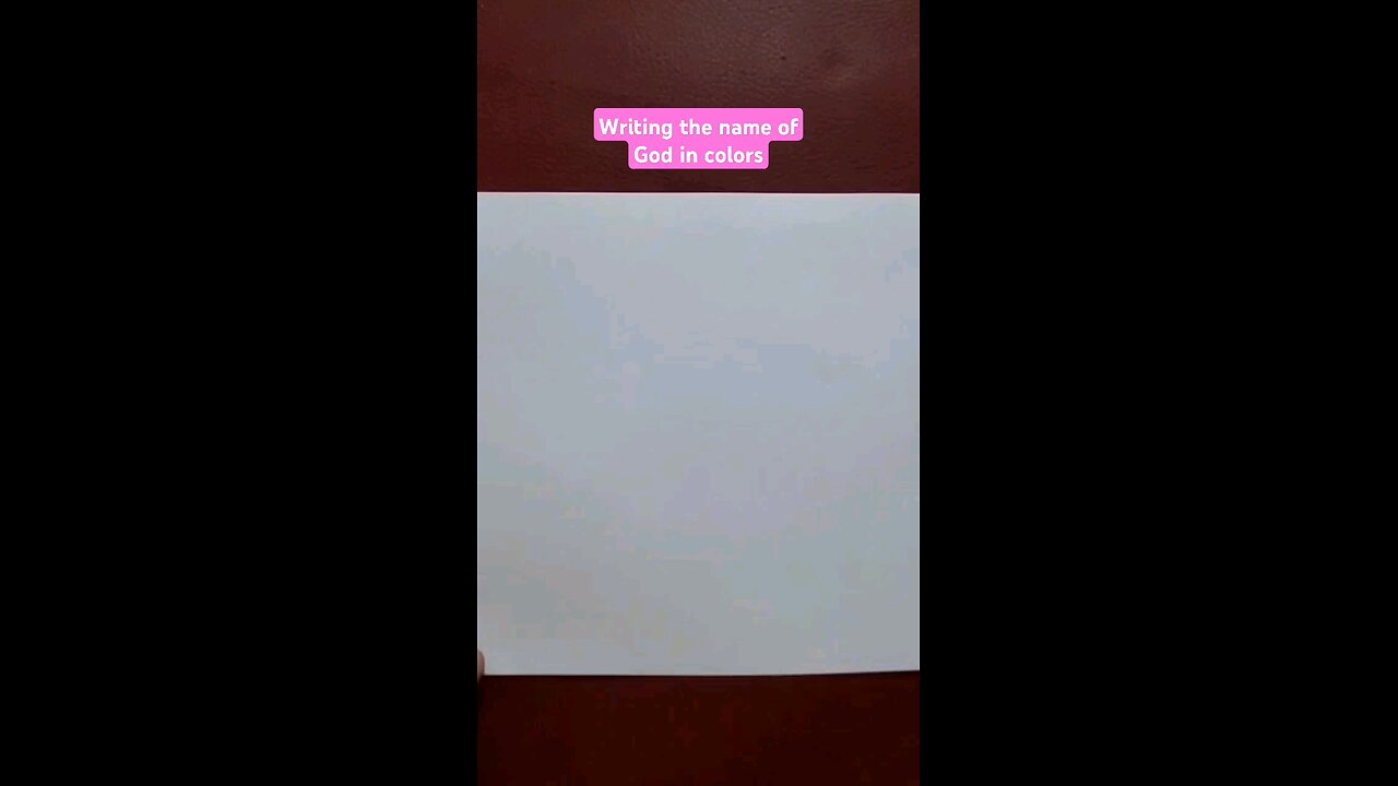 Writing the name of God in colors
