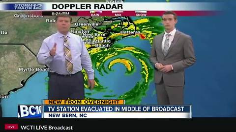 TV station evacuated during broadcast due to Florence