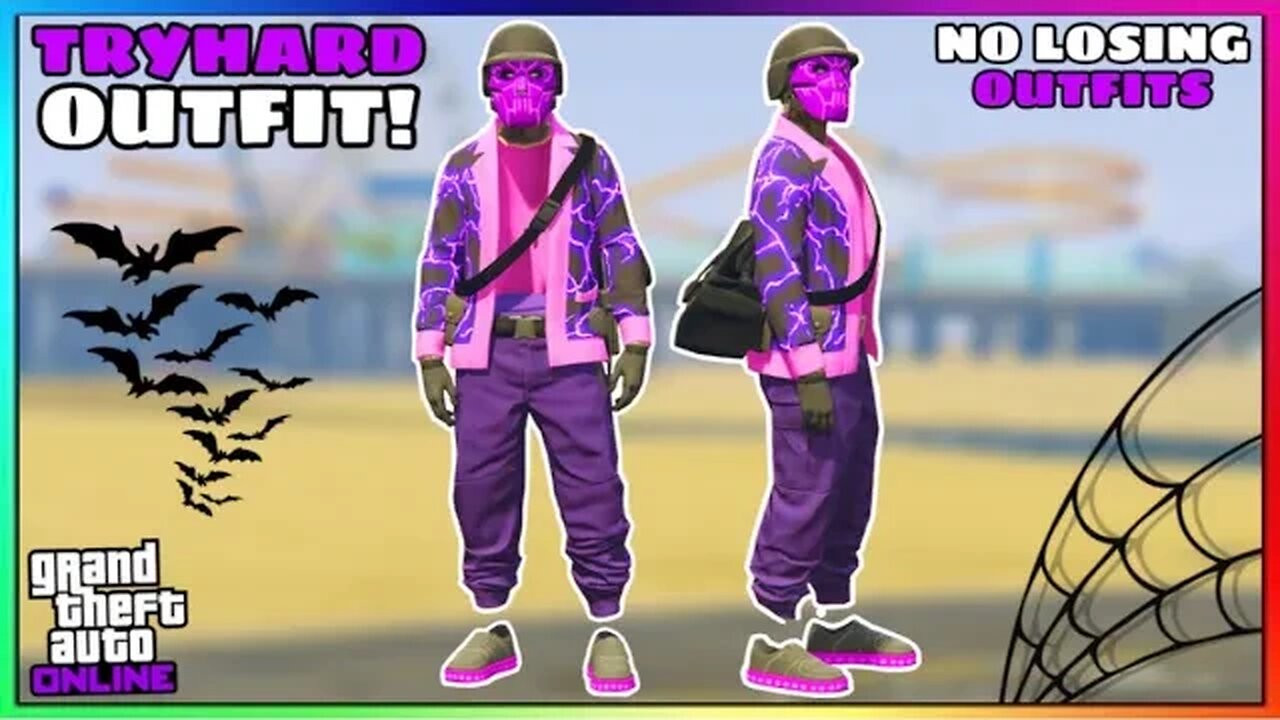 Halloween Purple Joggers Invisible Torso Tryhard Glitched Outfit (No Transfer) (GTA Online)