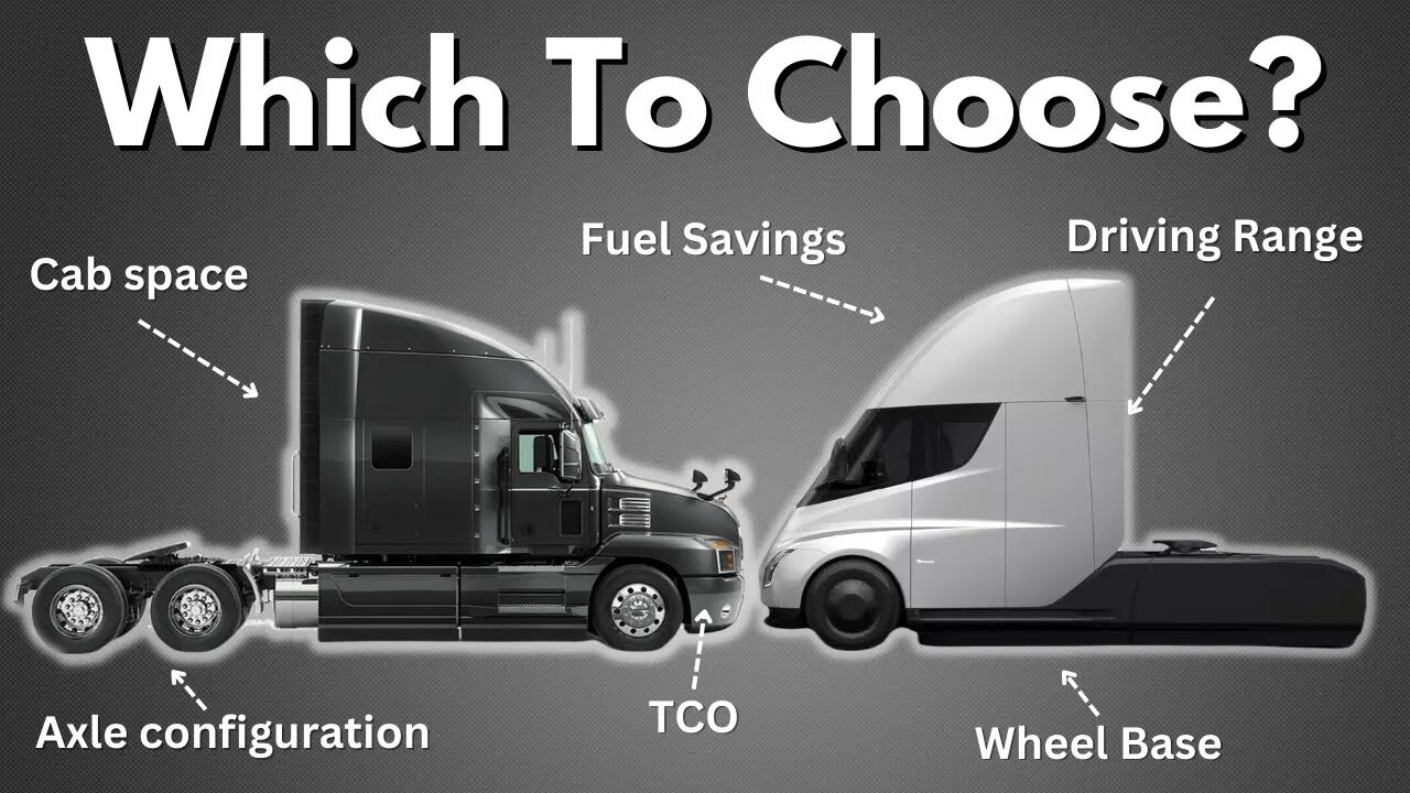 Traditional Diesel Truck Vs. Tesla Electric Semi