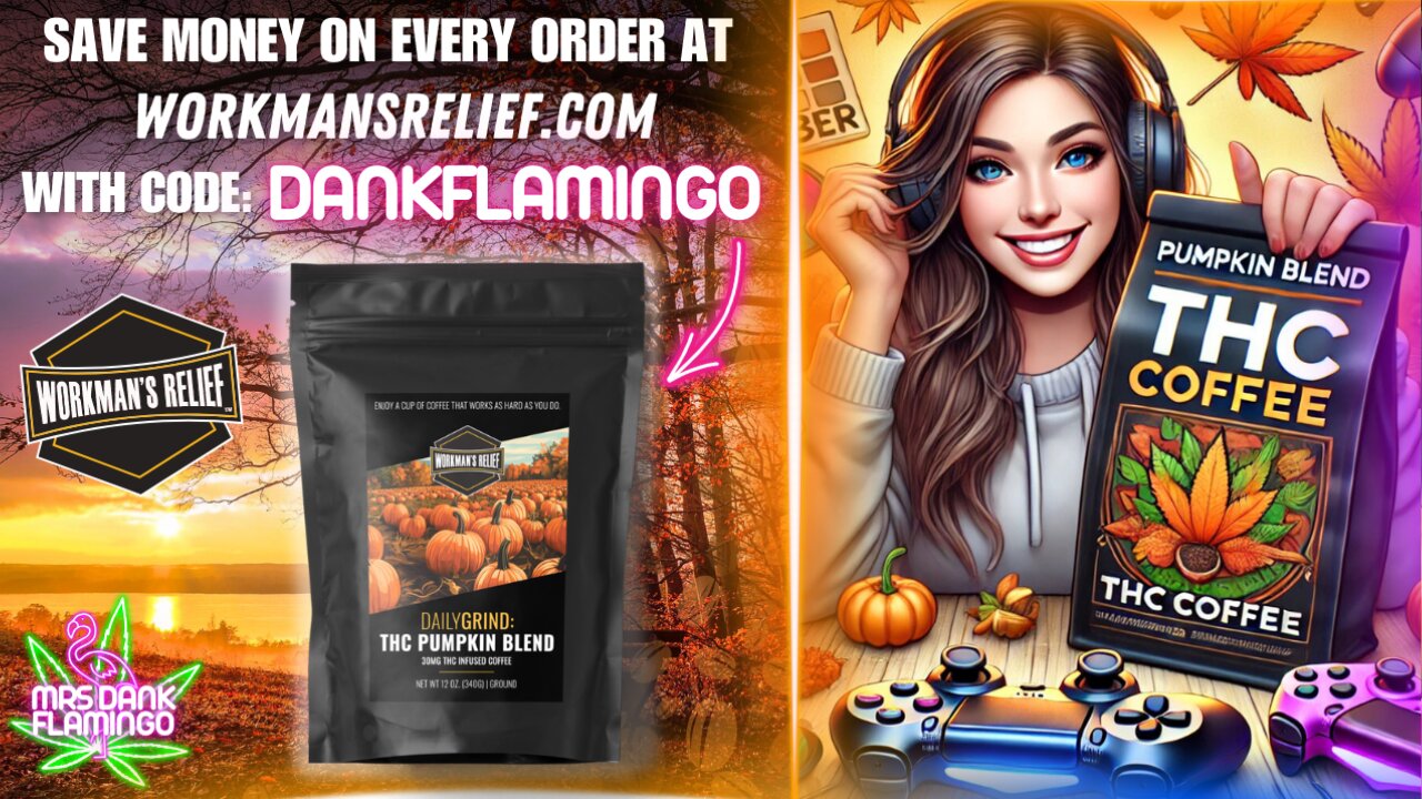 Trying Pumpkin Blend THC Coffee from Workman's Relief! Mrs Dank Flamingo Cannabis Review!!