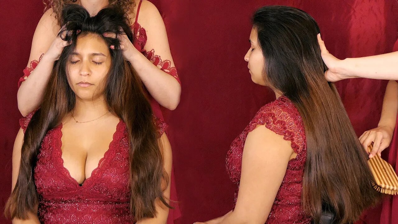 ASMR 💕 Ultra Relaxing Hair Brushing & Scalp Massage, Beautiful Long Hair ⚡ Extra Tingles