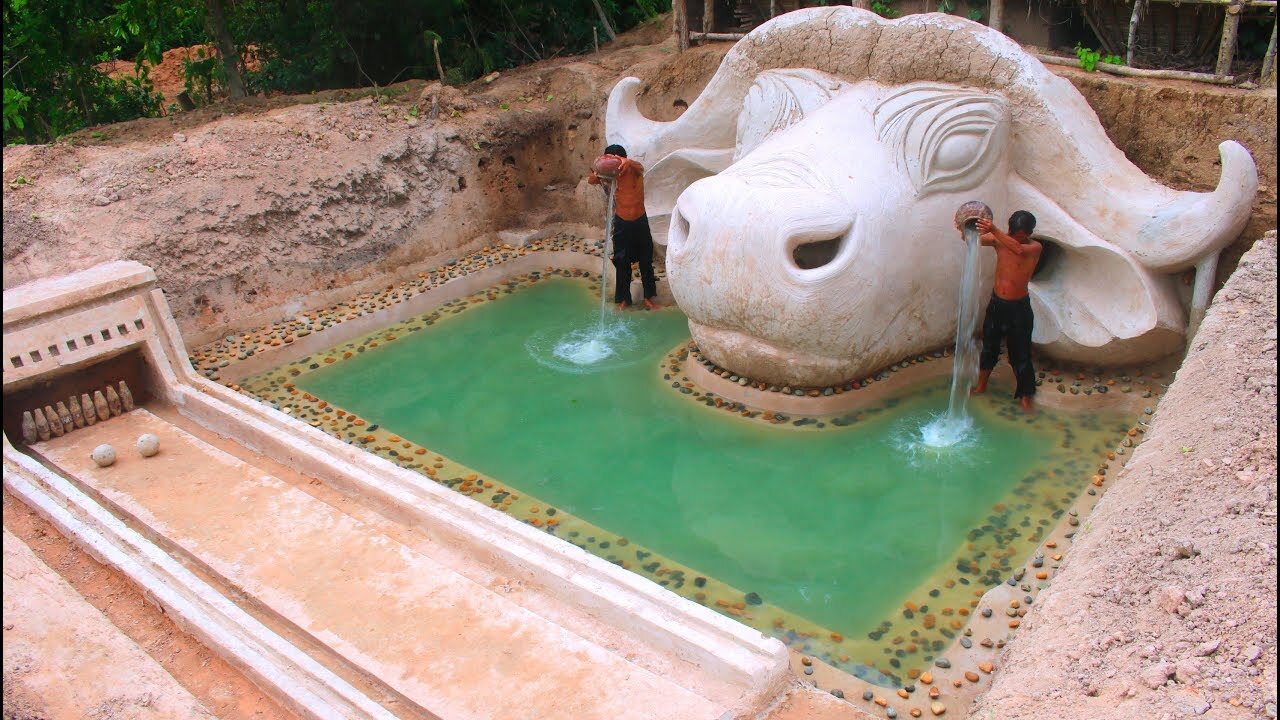 Amazing Build Swimming Poo House & Buffalo House ( Full Video )