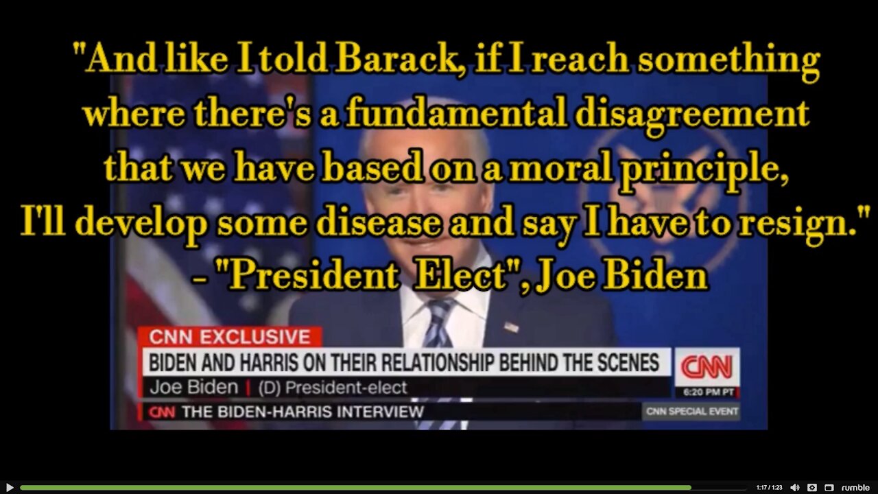 Joe Biden said that he will develop a disease and resign if he disagrees with Kamala morally