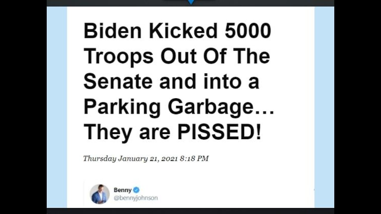 Joe Biden Punishes the National Guard For Turning Their Backs On Him... Off to the Cold Garage!