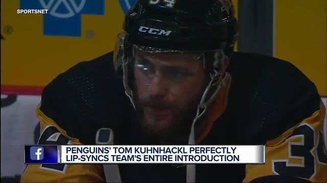 Penguins forward perfectly lip-syncs team's introduction