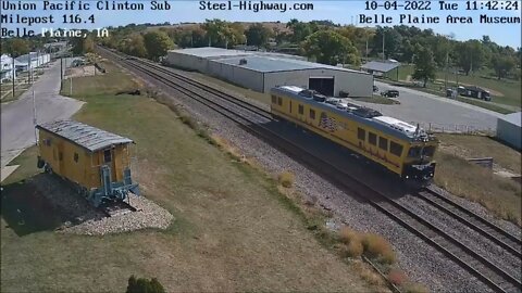 WB UP EC-5 Inspection Car at Belle Plaine and Carroll, IA on October 4, 2022 #steelhighway