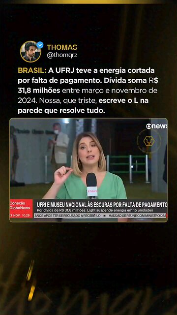 Crise financeira na UFRJ gera corte de água e energia elétrica