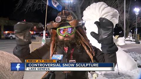 Lake Geneva Winterfest snow sculpture gets political