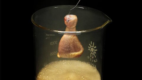 Vaporizing chicken in acid