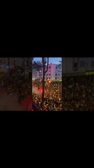 Marroquinos em festa após eliminar Portugal nas quartas da Copa do Mundo - Marrocos 1x0 Portugal