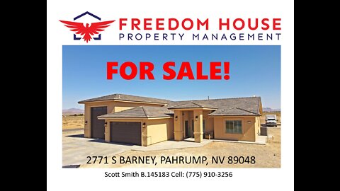 FOR SALE! - 2771 S Barney Pahrump, NV 89048