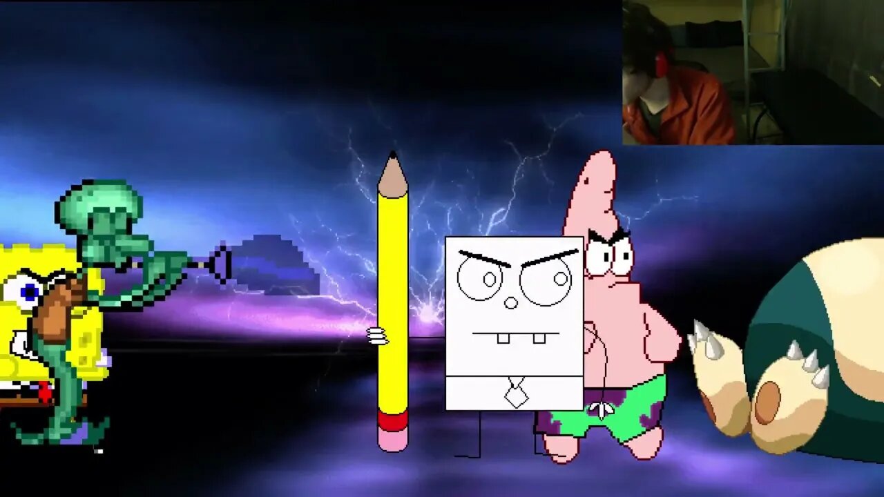 SpongeBob SquarePants Characters (SpongeBob And Squidward) VS Snorlax The Pokemon In An Epic Battle