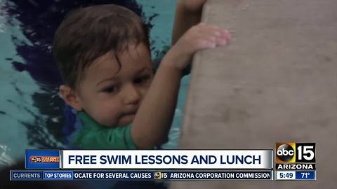 Free swim lessons and lunch