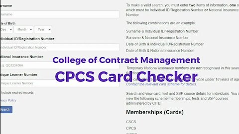 CPCS Card Checker | online