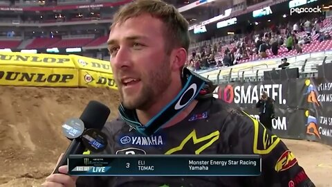 Hear from Eli Tomac after 1st 450SX Qualifying run in Glendale