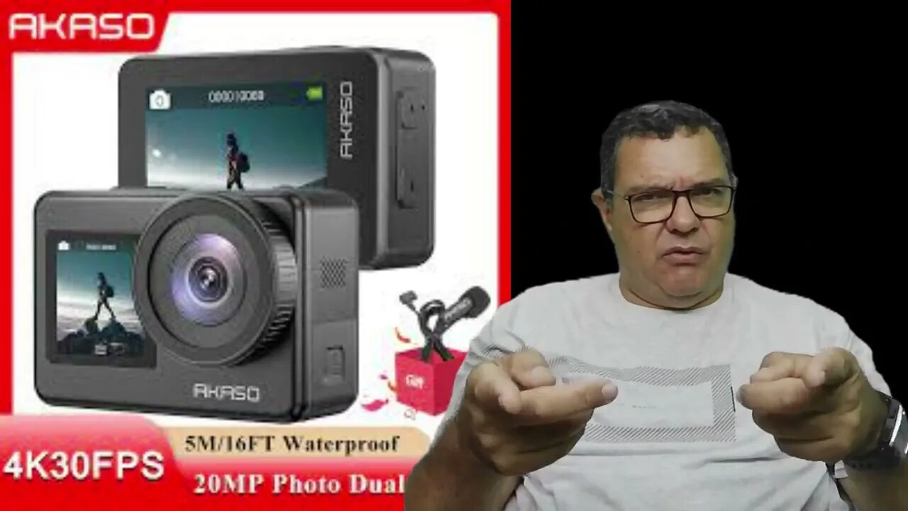 Câmera de ação Akaso Brave ; microfone interno.