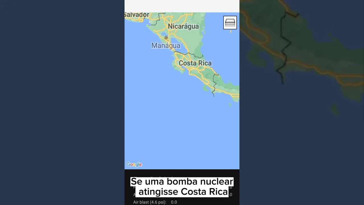 Se uma bomba nuclear atingisse Costa Rica. #shorts #nuclear #guerra #costarica #sanjose