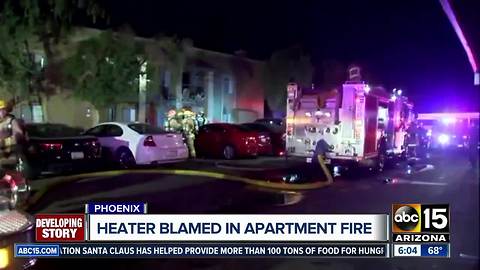 A heater is to blame for an apartment fire in Phoenix Wednesday morning